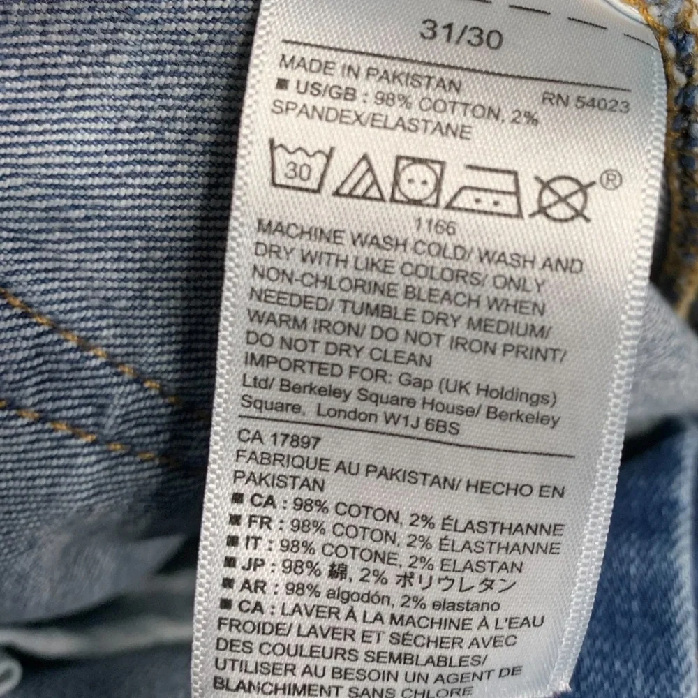 Distressed Gap Slim Coupe Étroite Denim Jeans 31 x 30 - Picture 4 of 5